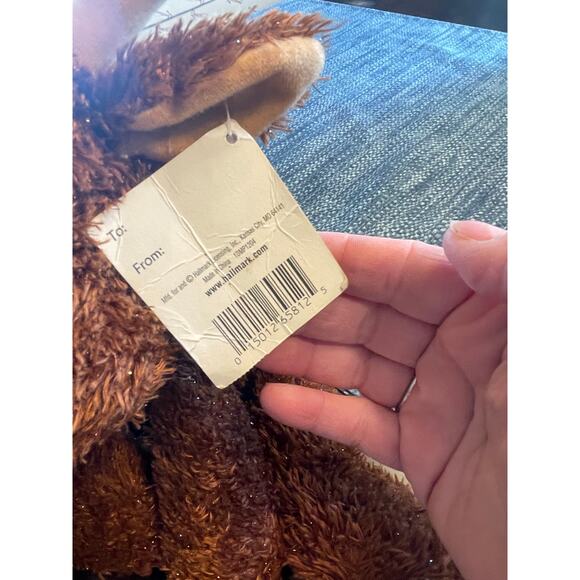 Hallmark COMET Plush Reindeer with Jingle Bell Tag Glitter mint - Picture 3 of 4